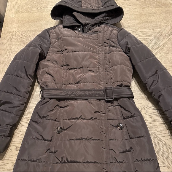 KENNETH COLE Belted Puffer Trench Coat Size Small - Picture 6 of 8